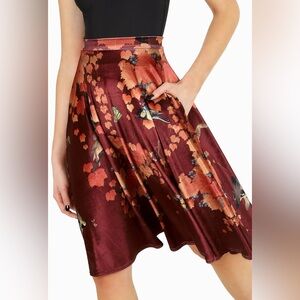 SOLD! Black Milk AUTUMN IN JAPAN Velvet Midi Skirt LIMITED NWT XS With Pockets